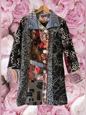 Saint Gil Paris Patchwork Long Coat